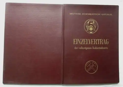 DDR Einzelvertrag der volkseigenen Kohlenindustrie Lauchhammer 1951 (112415)