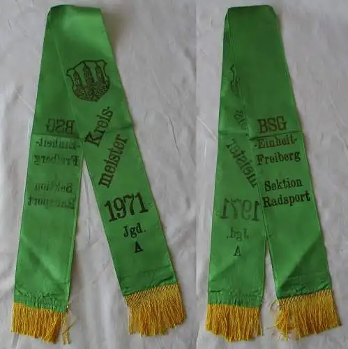 DDR Wimpel BSG Einheit Freiberg Sektion Radsport Kreismeister 1971 (117288)