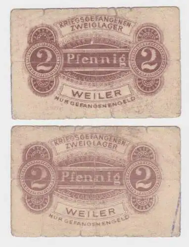 2 Pfennig Banknote Kriegsgefangenenlager Zweiglager Weiler (140173)