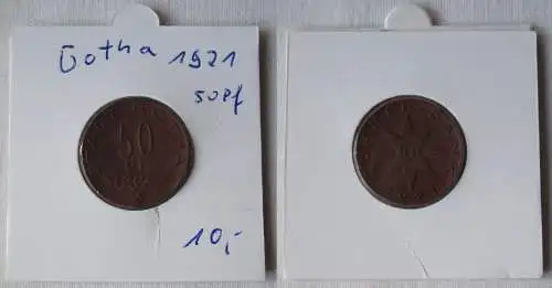 50 Pfennig Porzellan Notgeld Thüringen Gotha 1921 (105376)