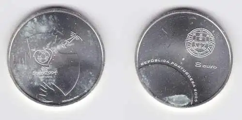 8 Euro Silbermünze 2004 Stempelglanz Portugal Fifa Fußball WM (112796)