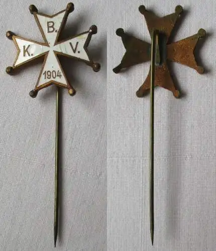 emaillierte Anstecknadel B. Kriegerverein 1904 weißes Kreuz (138319)