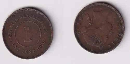 1 Cent Kupfer Münze Straits Settlements 1874 s/ss (147205)