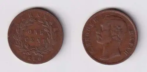 1 Cent Kupfer Münze Sarawak (Malaysia) 1870 s/ss (138541)