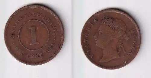 1 Cent Kupfer Münze Straits Settlements 1891 ss (141641)