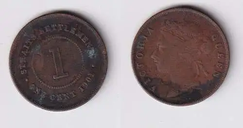 1 Cent Kupfer Münze Straits Settlements 1901 ss (144294)