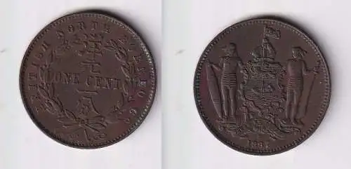 1 Cent Kupfer-Nickel Münze British North Borneo 1887 ss+ (146000)