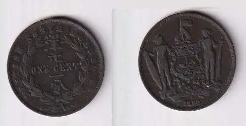 1 Cent Kupfer-Nickel Münze British North Borneo 1890 ss (142640)