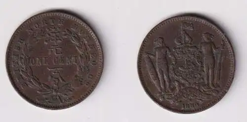 1 Cent Kupfer-Nickel Münze British North Borneo 1889 ss+ (144728)