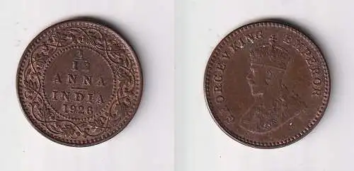 1/12 Anna Kupfer Münze Indien 1926 vz (139785)