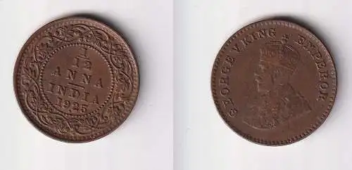 1/12 Anna Kupfer Münze Indien 1925 f.vz (136747)