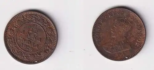 1/12 Anna Kupfer Münze Indien 1929 f.vz (155533)