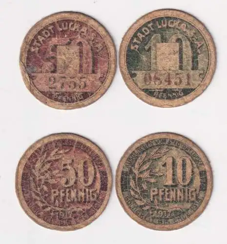 10 und 50 Pfennig Banknoten Notgeld Stadt Lucka S.-A. 1917  (168507)