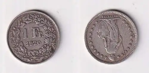 1 Franken Silber Münze Schweiz 1920 B (104303)