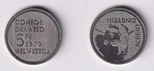 5 Franken Nickel Münze Schweiz Albert Einstein 1979 Stgl. (148354)