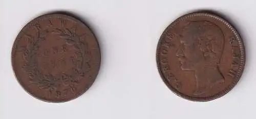 1 Cent Kupfer Münze Sarawak (Malaysia) 1870 s/ss (147048)