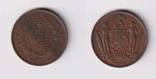 1 Cent Kupfer-Nickel Münze British North Borneo 1889 ss+ (107514)