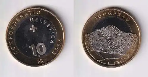 10 Franken Bi-Metal Münze Schweiz 2005 Jungfrau (104585)