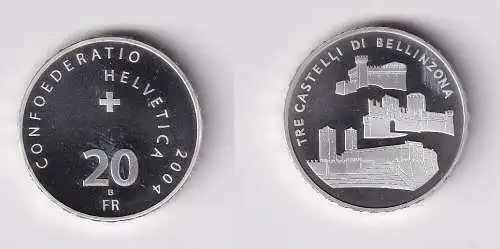 20 Franken Münze Schweiz Tri Castelli di Bellinzona 2004 UNC (100394)