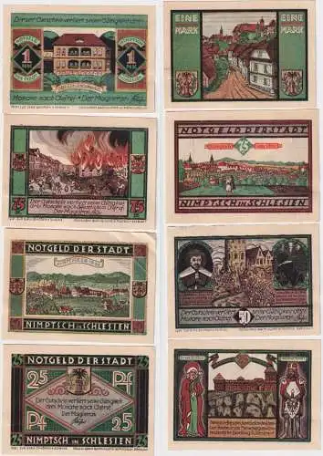 4 x  Banknoten Notgeld Stadt Nimptsch Niemcza 1921  (168518)