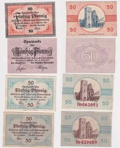 4 x 50 Pfennig Banknote Notgeld Neumarkt in Schlesien 1919/1920  (168540)