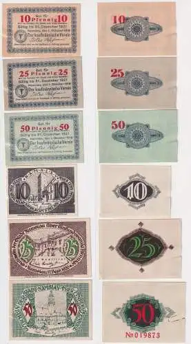 6 Banknoten Der kaufmännische Verein & Stadt Namslau 1.10.1918/1920 (168454)