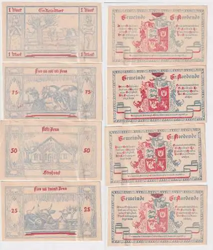 4 Banknoten Notgeld der Gemeinde Groß Nordende 1921 (168544)