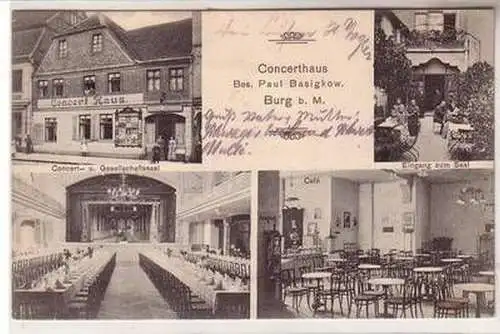 55165 Mehrbild Ak Burg bei Magdeburg Concerthaus 1910