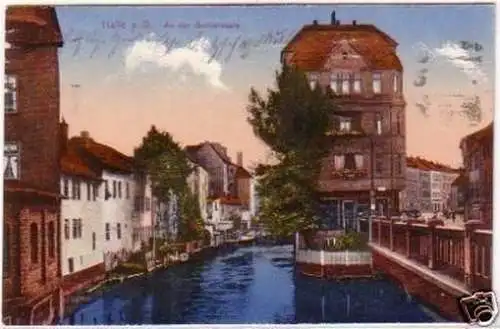 19775 Ak Halle an der Saale an der Gerbersaale 1917