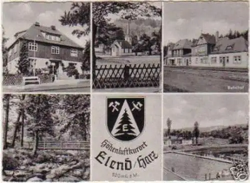 11718 Mehrbild Ak Elend Harz Bahnhof usw. 1966