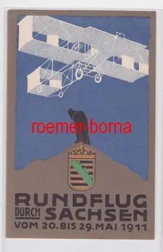 74176 Offizielle Postkarte Rundflug durch Sachsen vom 20. bis 29. Mai 1911