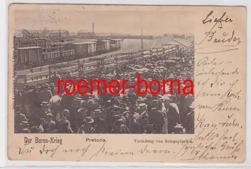 85166 Ak Pretoria Der Buren-Krieg Verladung von Kriegspferden 1900