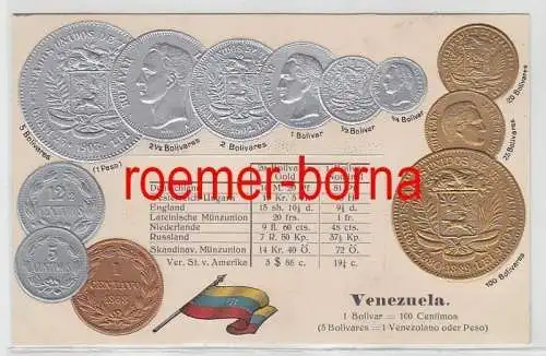 83491 Präge Ak mit Münzabbildungen Venezuela um 1920