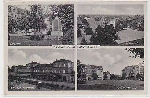 66240 Mehrbild Ak Kreuz Ostbahn (Netzekreis) Bahnhof usw. 1941