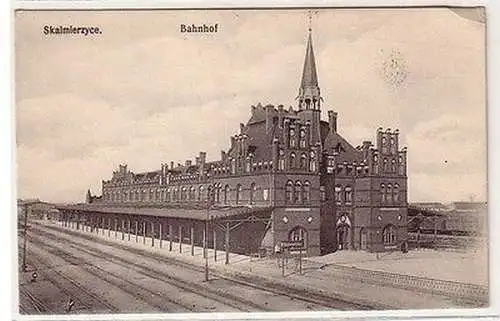 61035 Ak Skalmierzyce Bahnhof um 1915