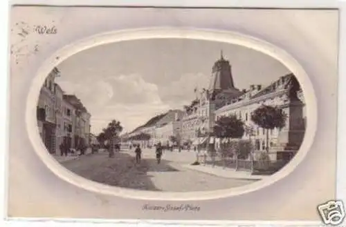 30829 Ak Wels Kaiser Josef Platz 1914