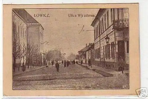 10193 Ak Lowicz (Lowitsch Polen) Ulica Wjazdowa um 1915