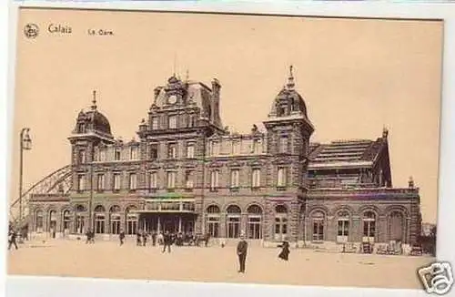 21038 Ak Calais la Gare (Bahnhof) um 1920