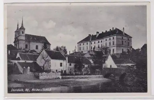 89534 AK Dürnholz (Drnholec) Nd - Kirche und Schloß 1942