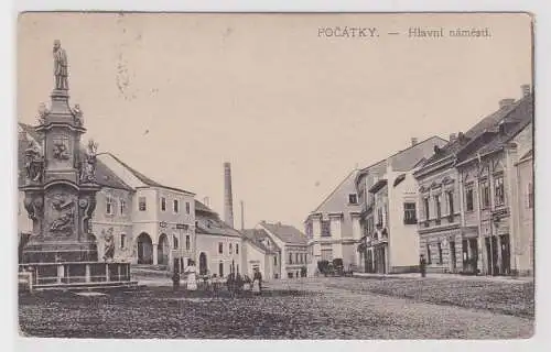 16417 Ak Pocátky in Tschechien - Hlavni Namesti Hauptplatz 1917