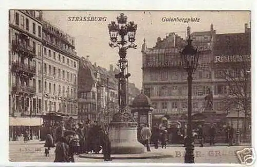 09634 Ak Strassburg Gutenbergplatz 1906