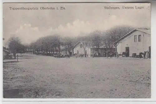 71410 Ak Truppenübungsplatz Oberhofen i. Els. Ansicht Stallungen um 1910