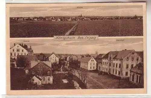 60867 Mehrbild Ak Königshain Kirche Schule Gasthof 1921