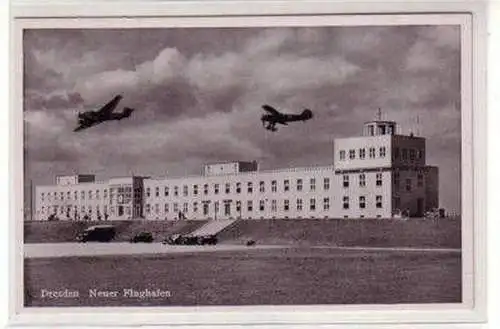 49641 Ak Dresden neuer Flughafen mit Flugzeugen um 1930