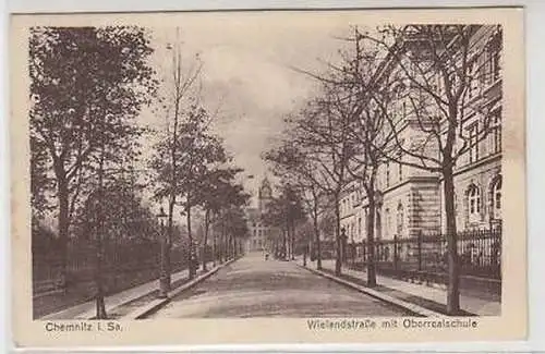 42662 Ak Chemnitz Wielandstraße mit Oberrealschule 1926