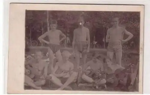 52775 Feldpost Foto Ak Leipzig Gruppe Kinder im Schwimmbad 1915