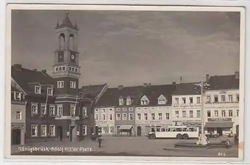 50995 Ak Königsbrück Marktplatz mit Geschäften 1940