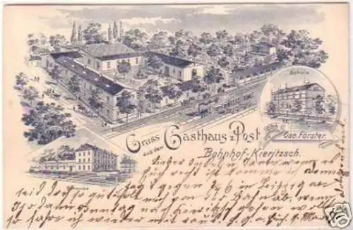 04664 Ak Gruß aus Kieritzsch Gasthaus zur Post 1903