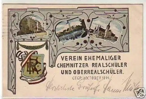 24181 Studentika Ak Verein Chemnitzer Realschüler 1921