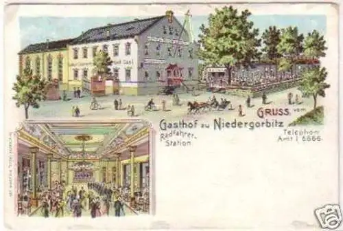 25253 Ak Lithographie Gruß aus Niedergorbitz 1904